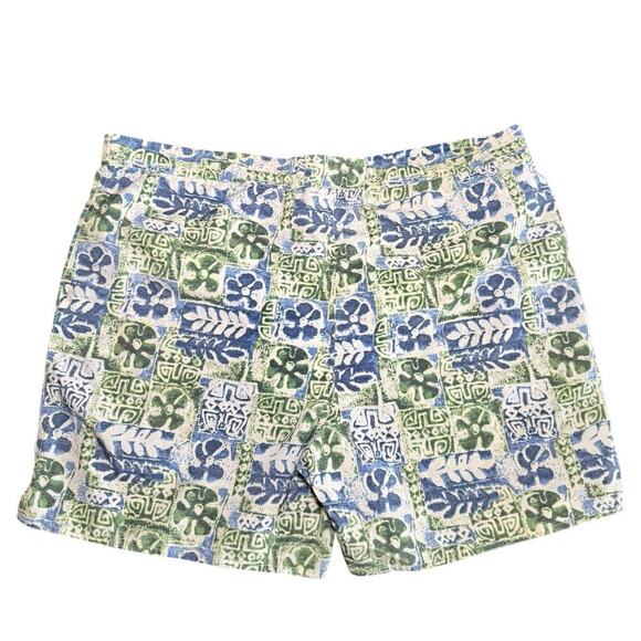J.CREW Swim Trunks Shorts Blue & Green Floral Tropical Men’s Size Large Beach - Picture 2 of 8